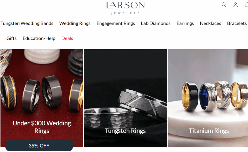 Larson Jewelers website information